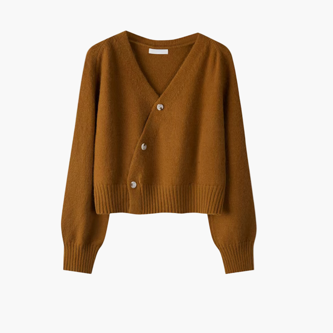Marivelle | Women's Asymmetrical Button Knit Cardigan