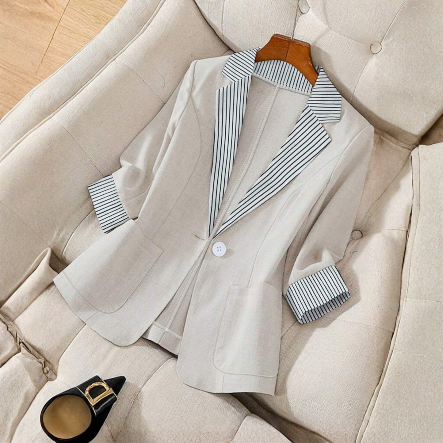 Évelyne | Tailored Button Front Blazer Coat