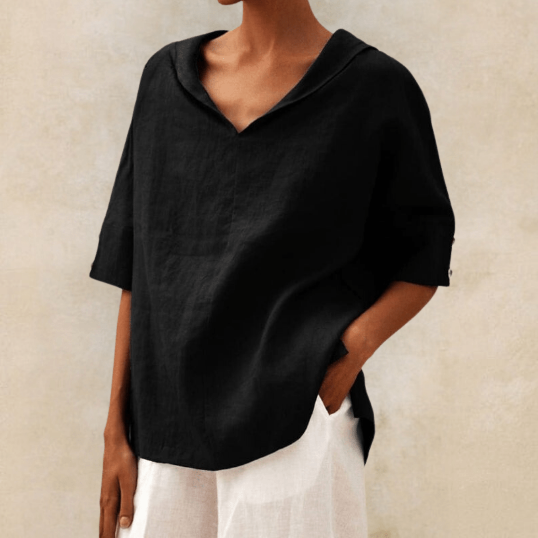 Solenne | Women's Relaxed V-Neck Blouse