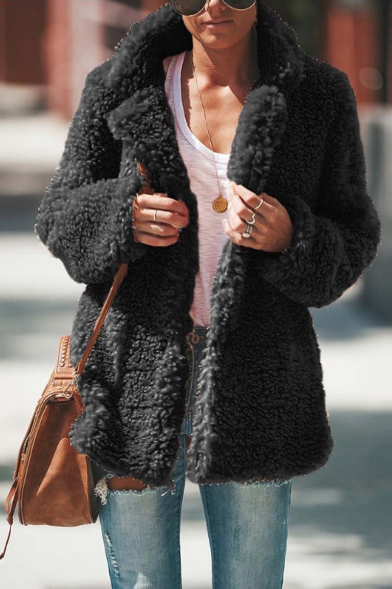 Sylvie | Oversized Teddy Coat with Wide Lapels