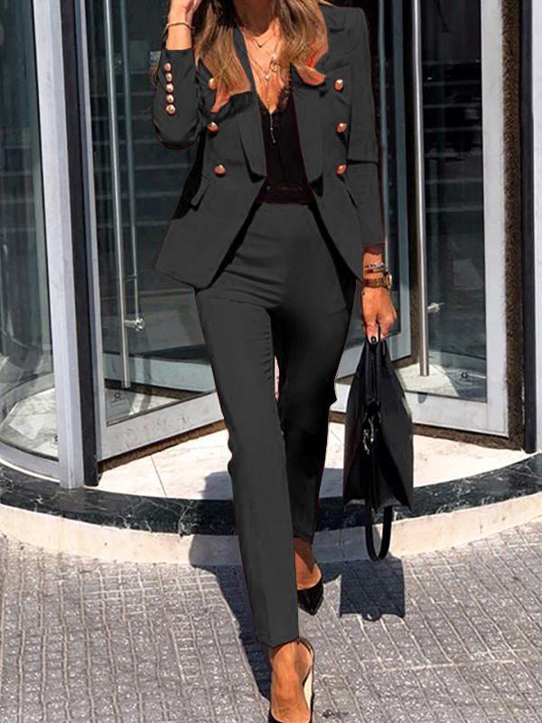 Camille | Elegant Double-Breasted Jacket & Trouser Set