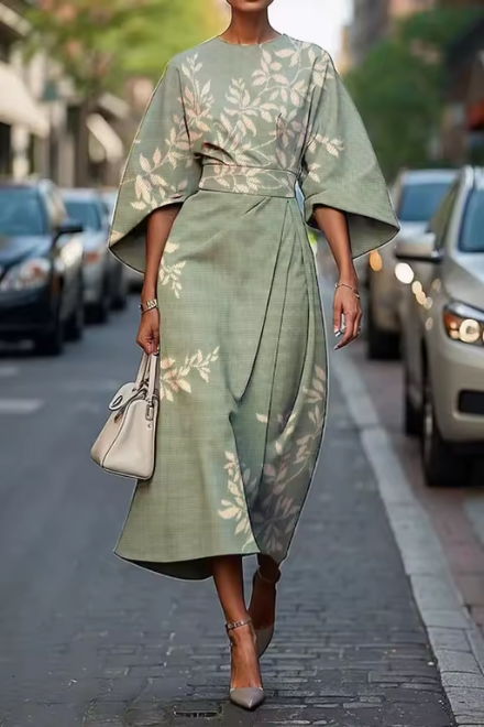 Élodie | Elegant Floral Midi Dress