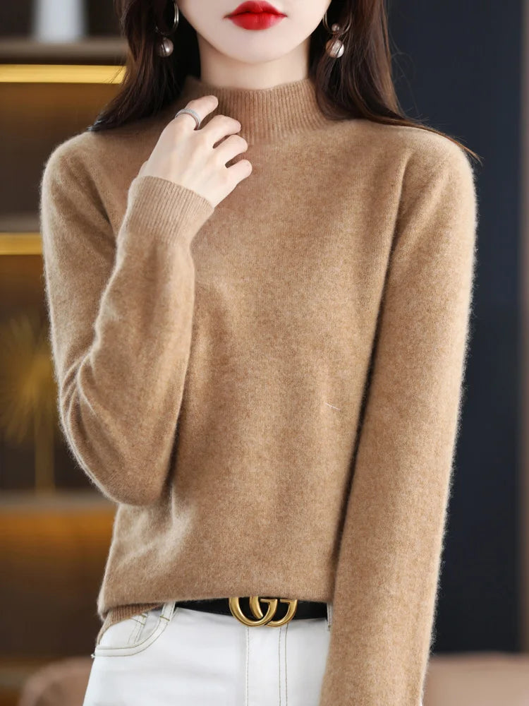 Aveline | Women's Ribbed Mock Neck Jumper