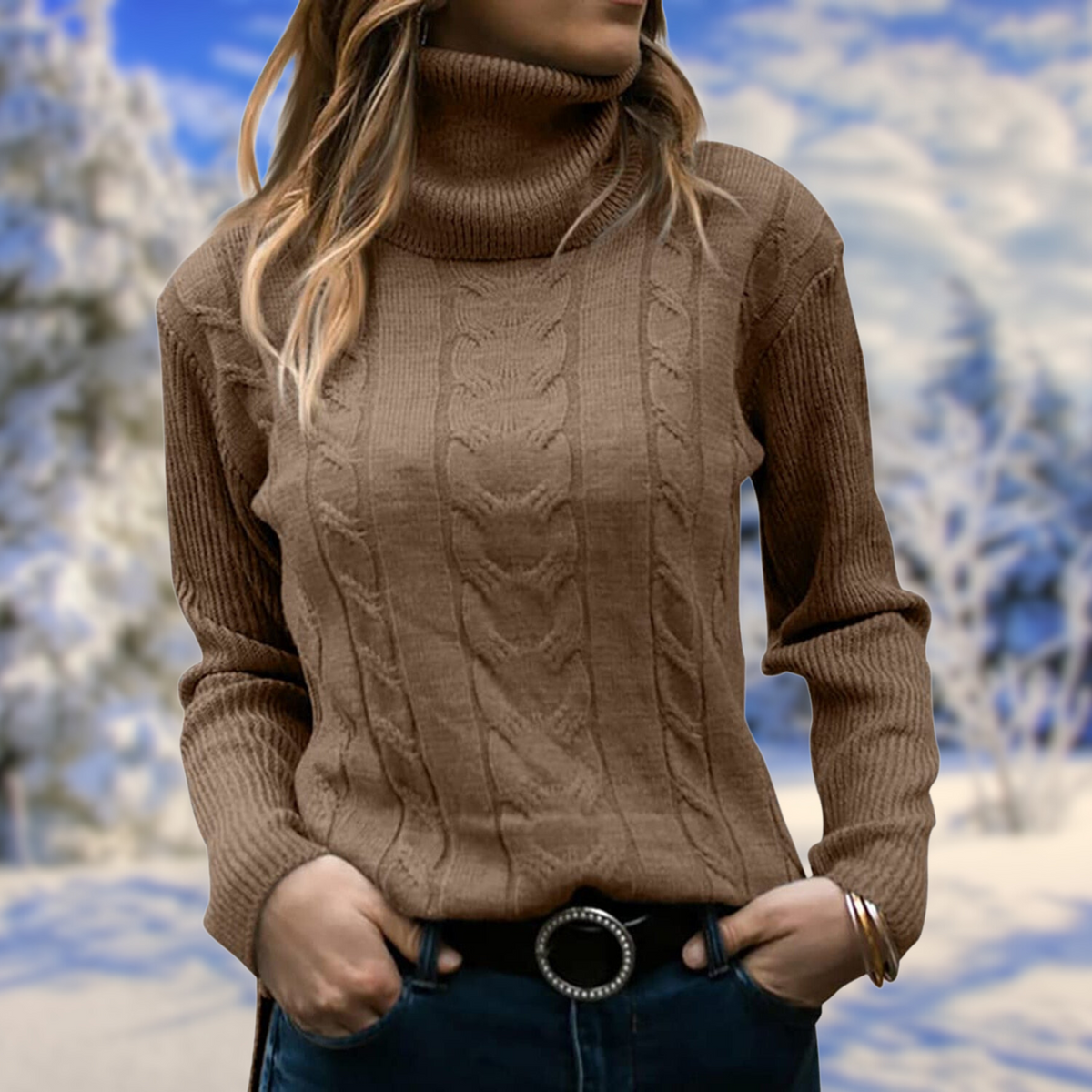 Marina | Women's Fitted Turtleneck Knit Sweater