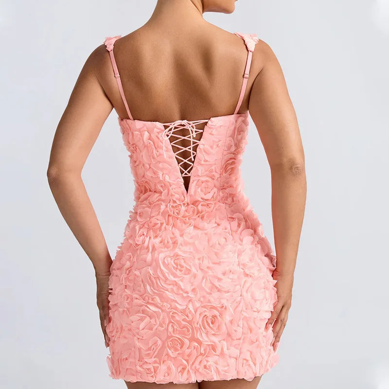 Elowyn | Women's Floral Fitted Party Mini Dress