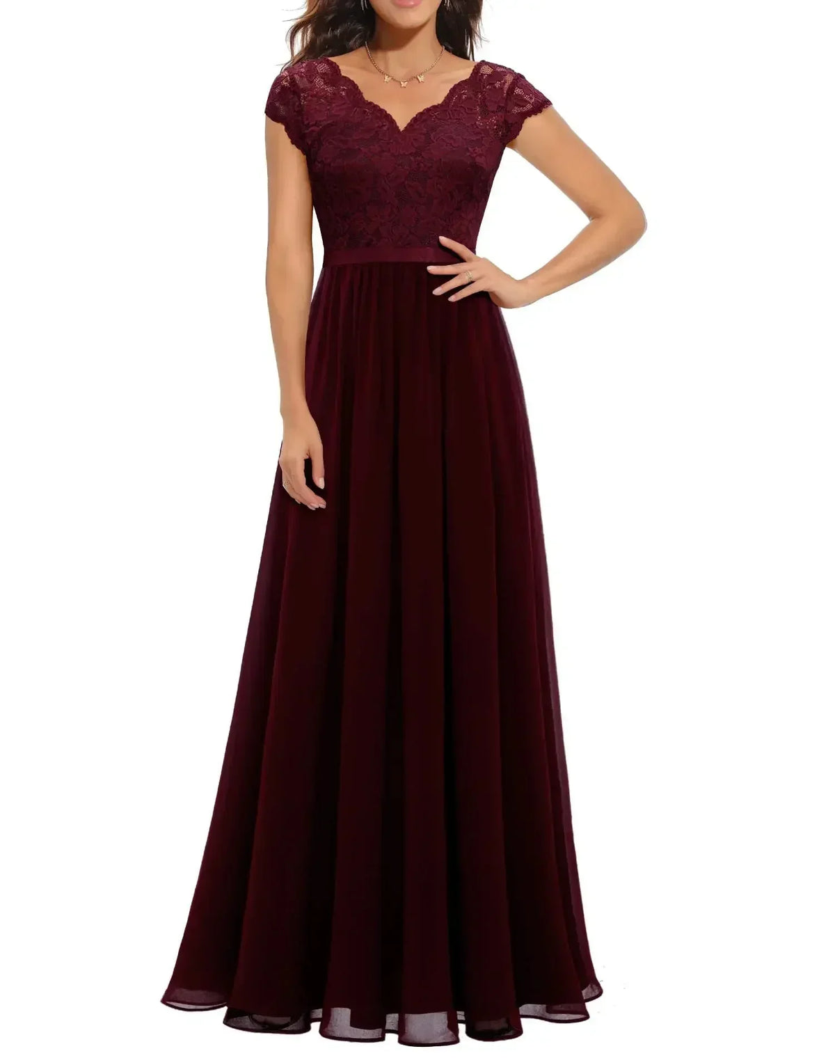 Helena | Lace Christmas Party Maxi Dress