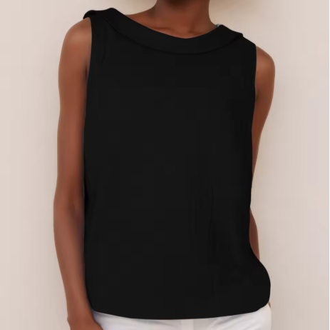 Cressida | Sleeveless Rolled Collar Top