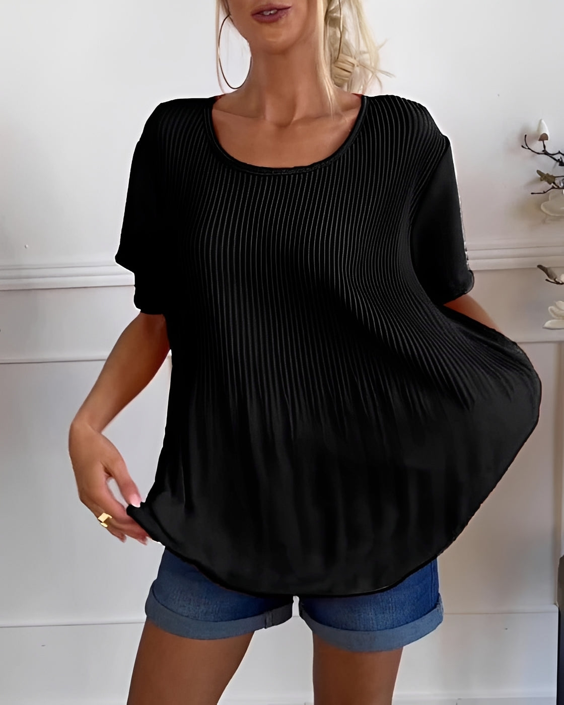 Caelisse | Women's Pleated Oversized Summer Top