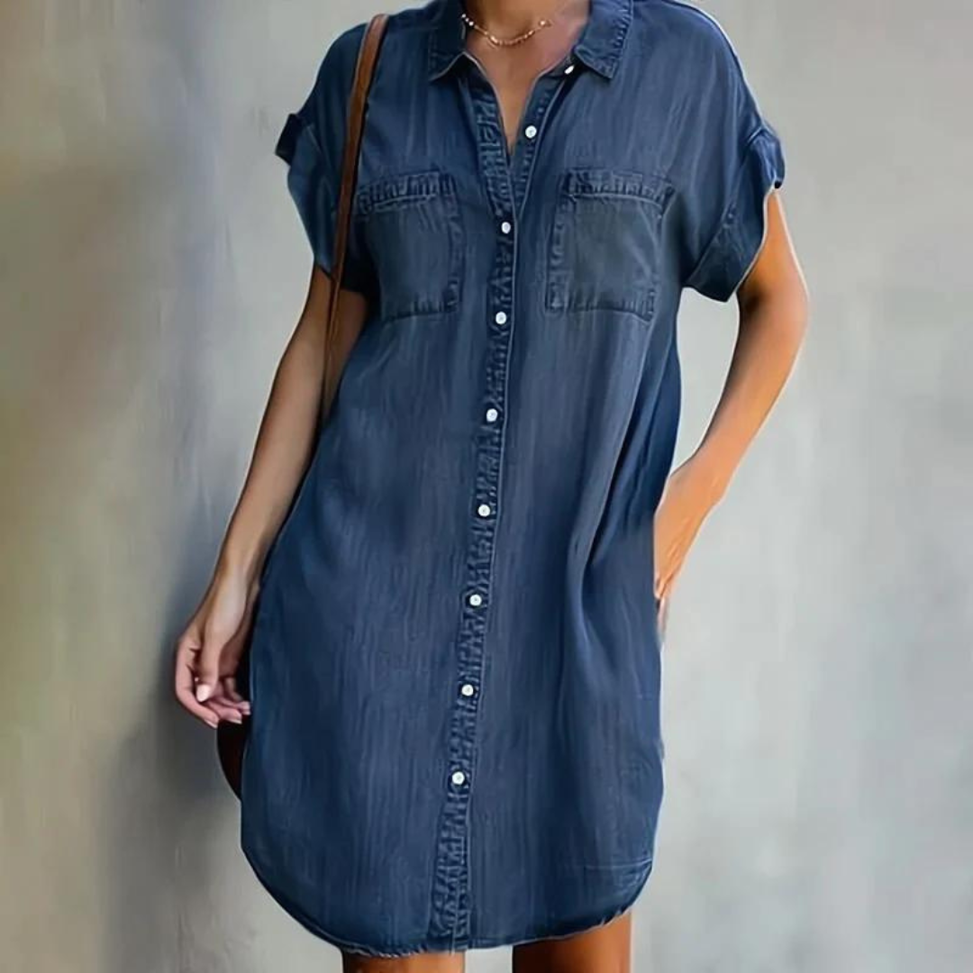 Harper | Casual Loose Fit Denim Shirt Dress for Women