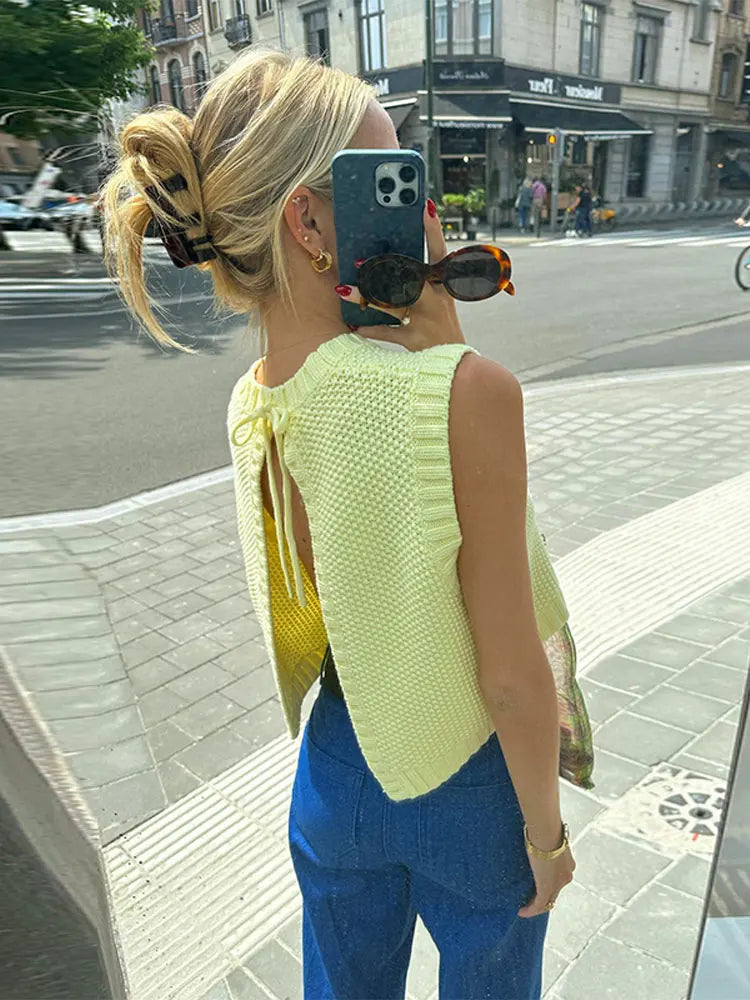 Isalise | Women's Open-Back Knitted Vest