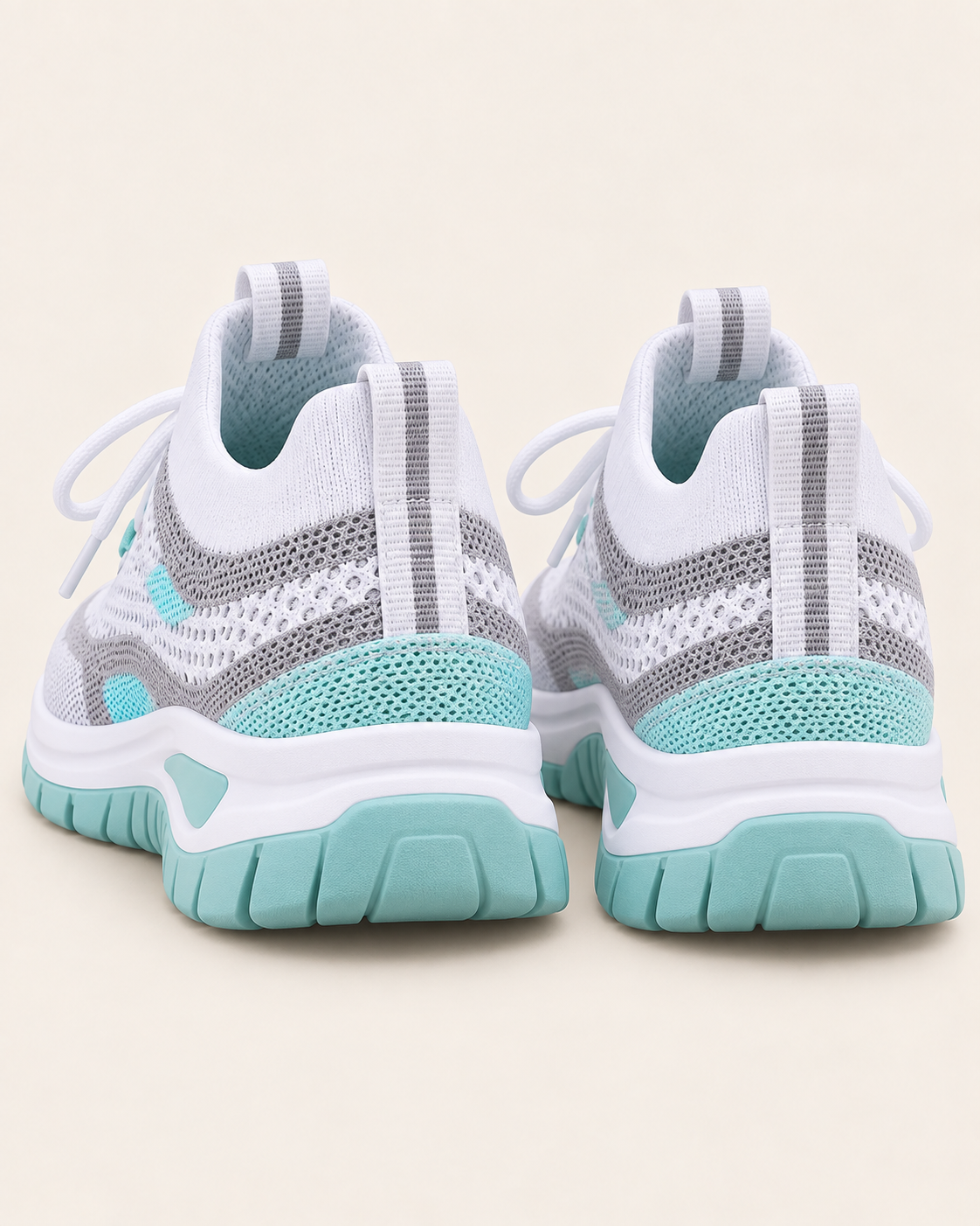 Hetty | Women's Chunky Mesh Knit Running Trainers with Thick Ridged Sole
