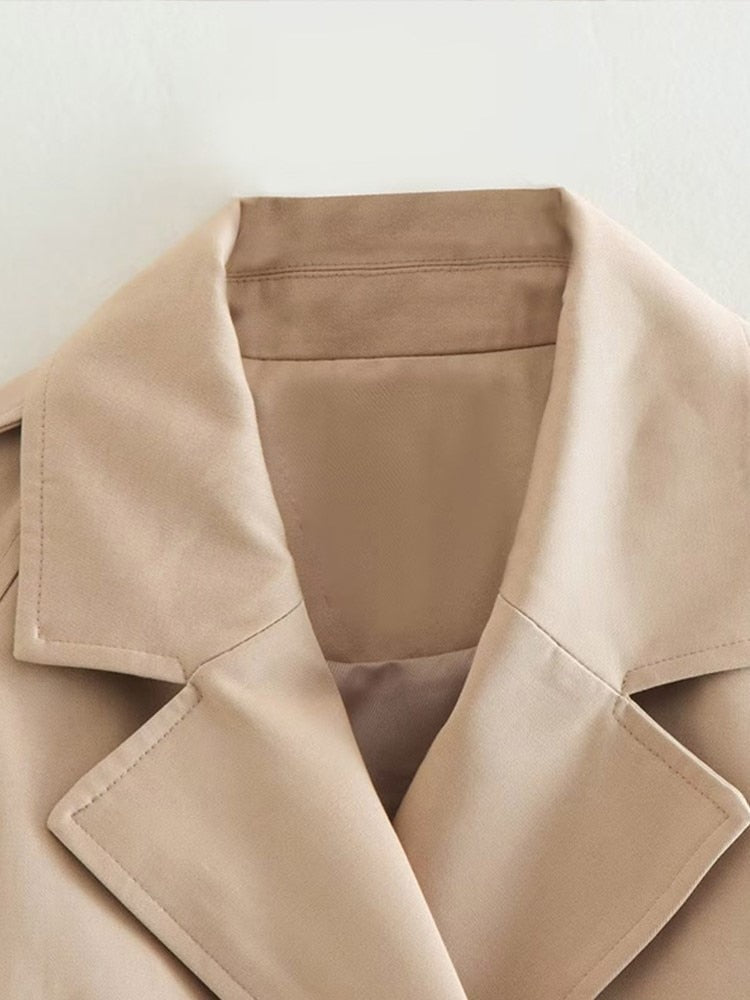 Ottilie | Women's Cropped Double-Breasted Trench Jacket