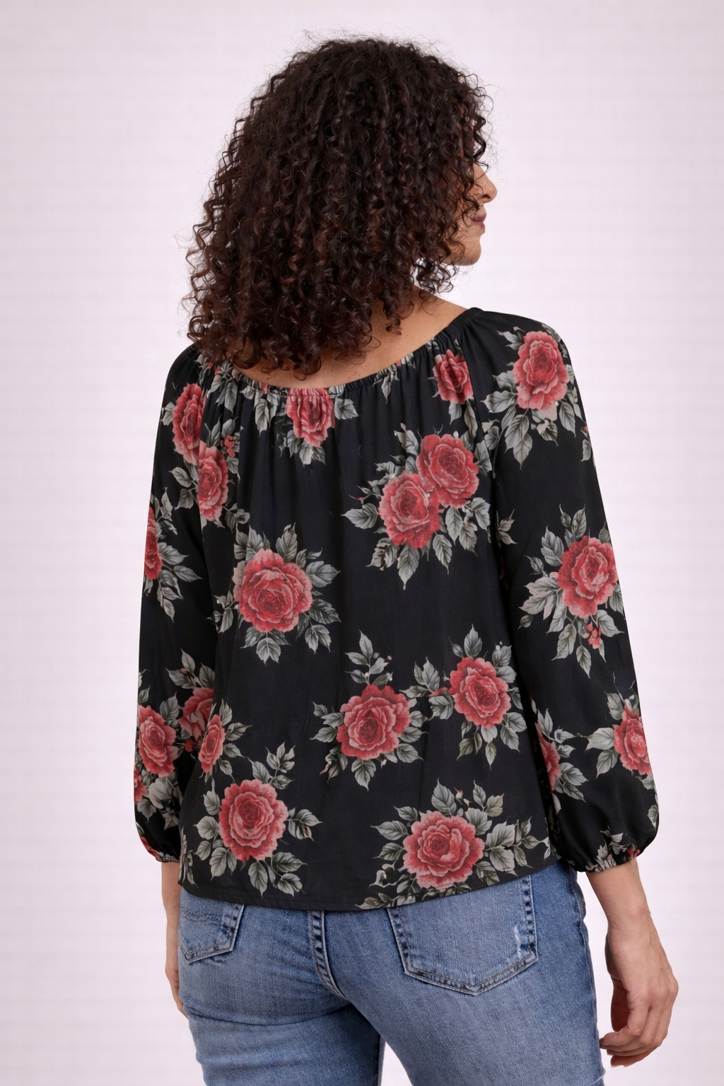 Roselle Boho Blouse – Midnight Rose
