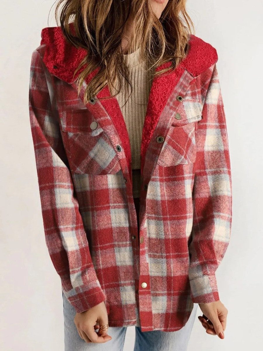 Nerissa | Women's Oversized Hooded Check Shacket