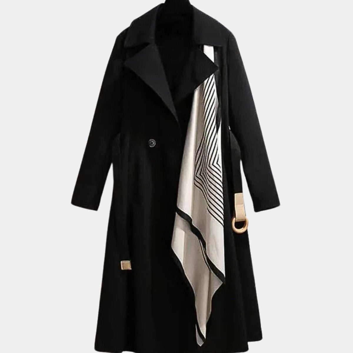 Antoinette | Women's Belted Trench Coat Midi Length with Notch Collar