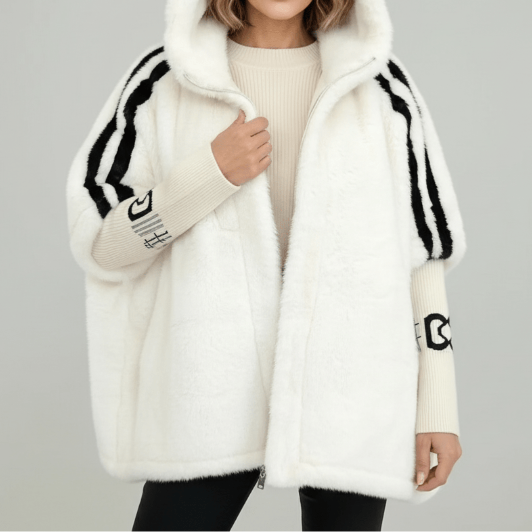 Roxanne | Women's Oversized Hooded Faux Fur Zip-Up Winter Jacket