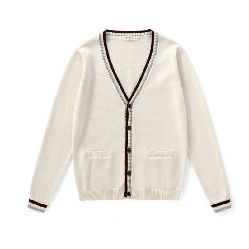 Brielle | Striped Trim Knit Cardigan
