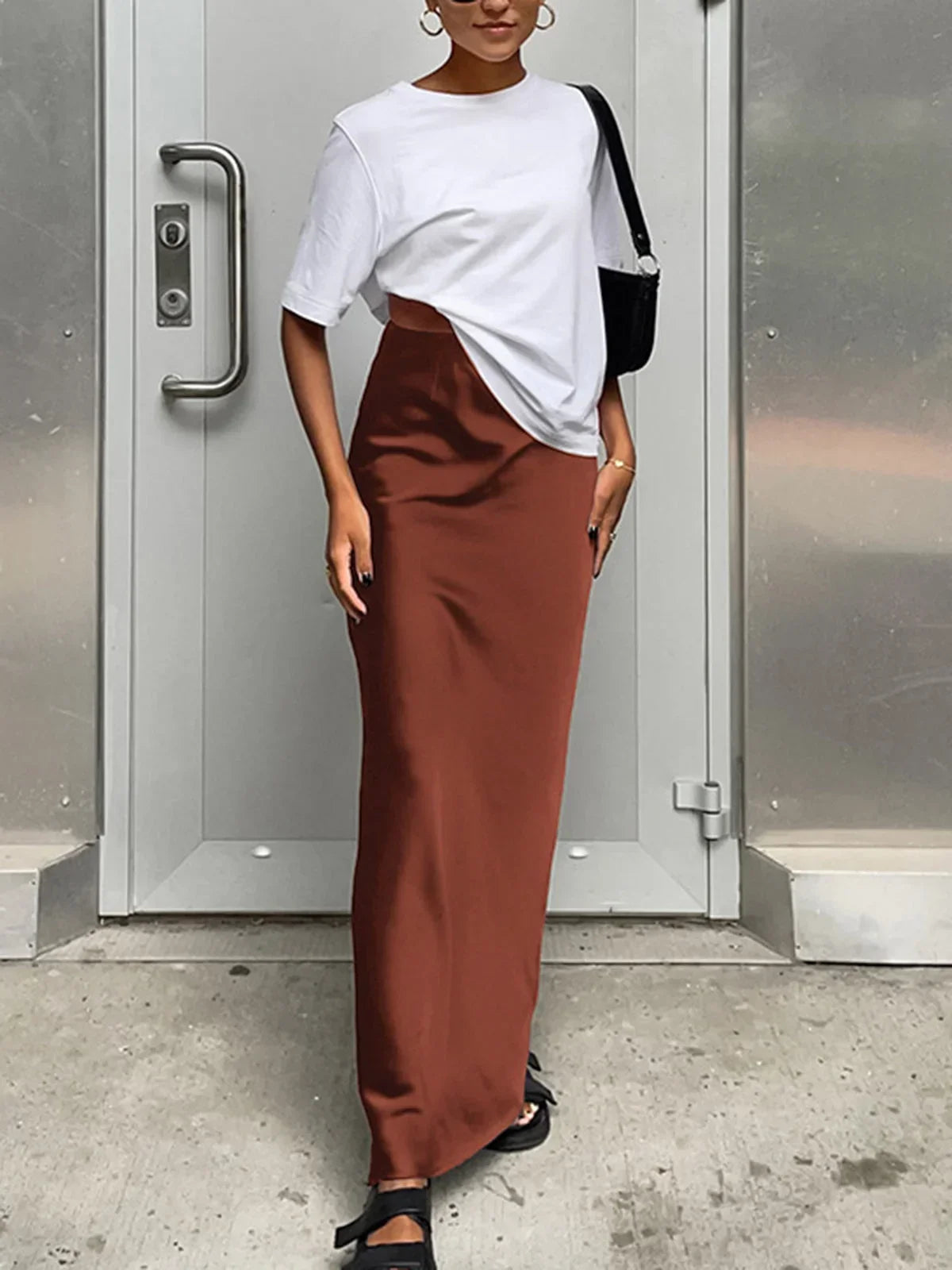 Éloise | Elegant Satin Maxi Skirt