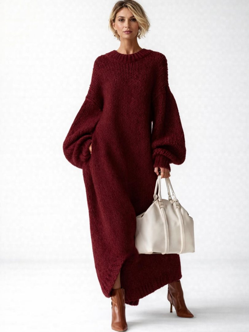 Orelia | Women's Oversized Ribbed Knit Maxi Sweater Dress
