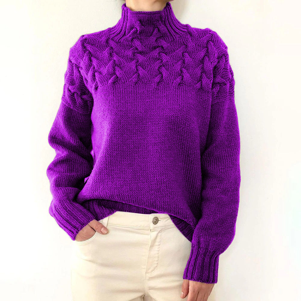 Tova | Women's Cable-Knit Roll-Neck Relaxed Jumper