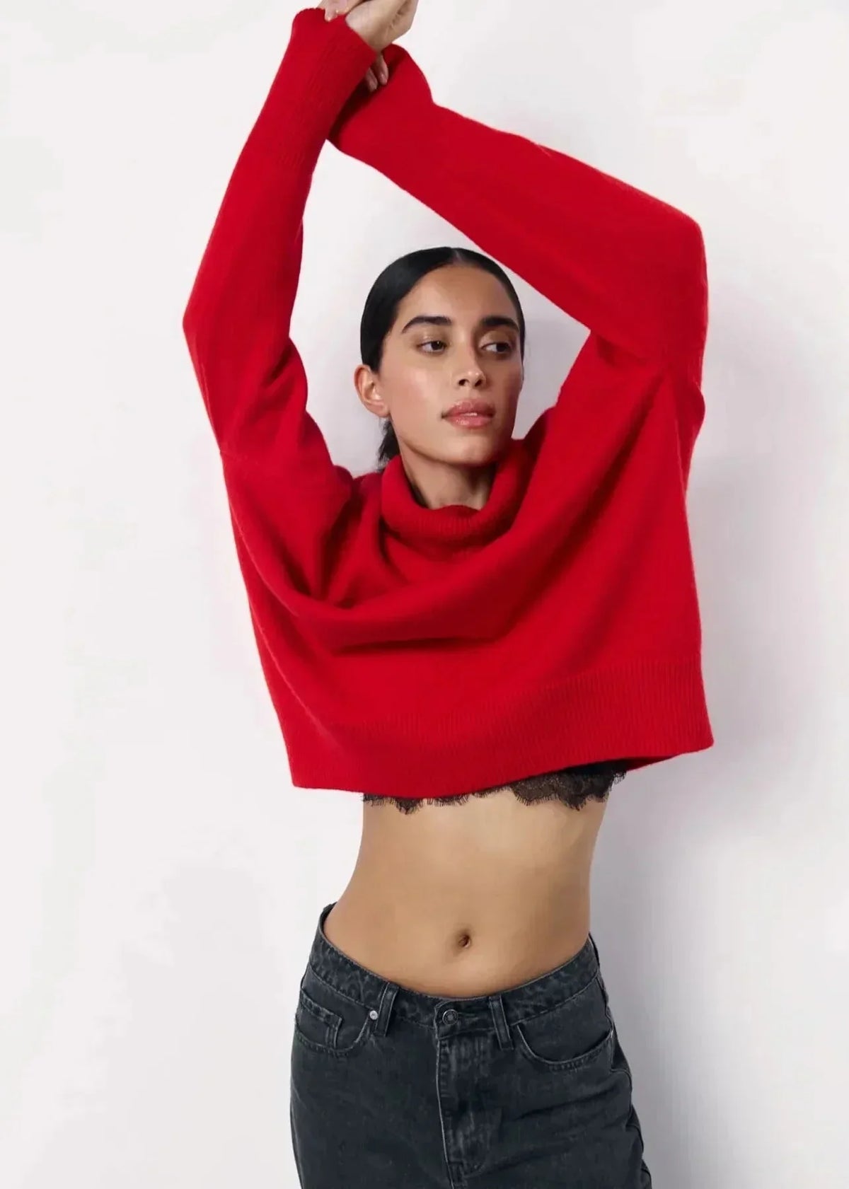 Women's Oversized Roll-Neck Knitted Jumper