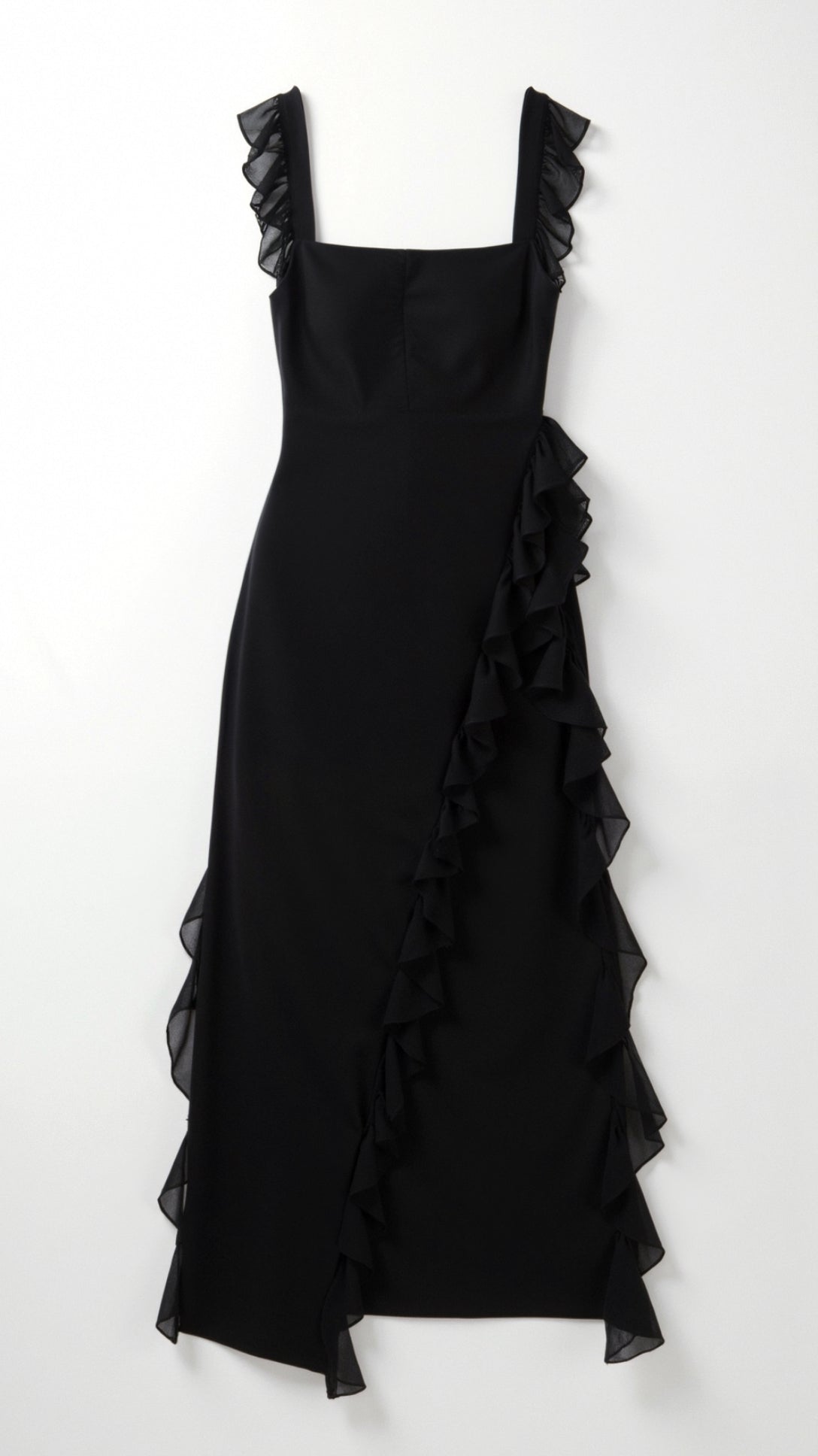 Amara | Women's Ruffle Party Maxi Dress with Front Slit