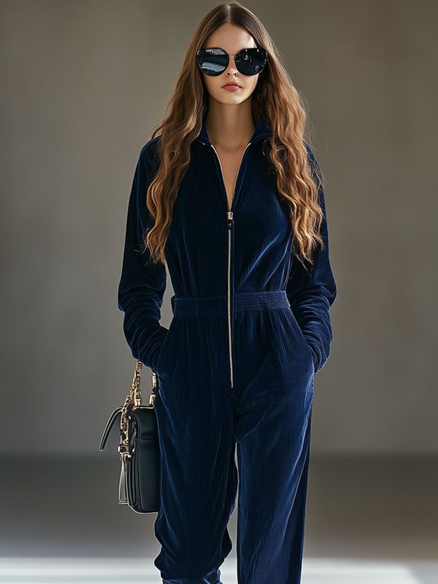 Sarafina | Corduroy Zip-Up Jumpsuit
