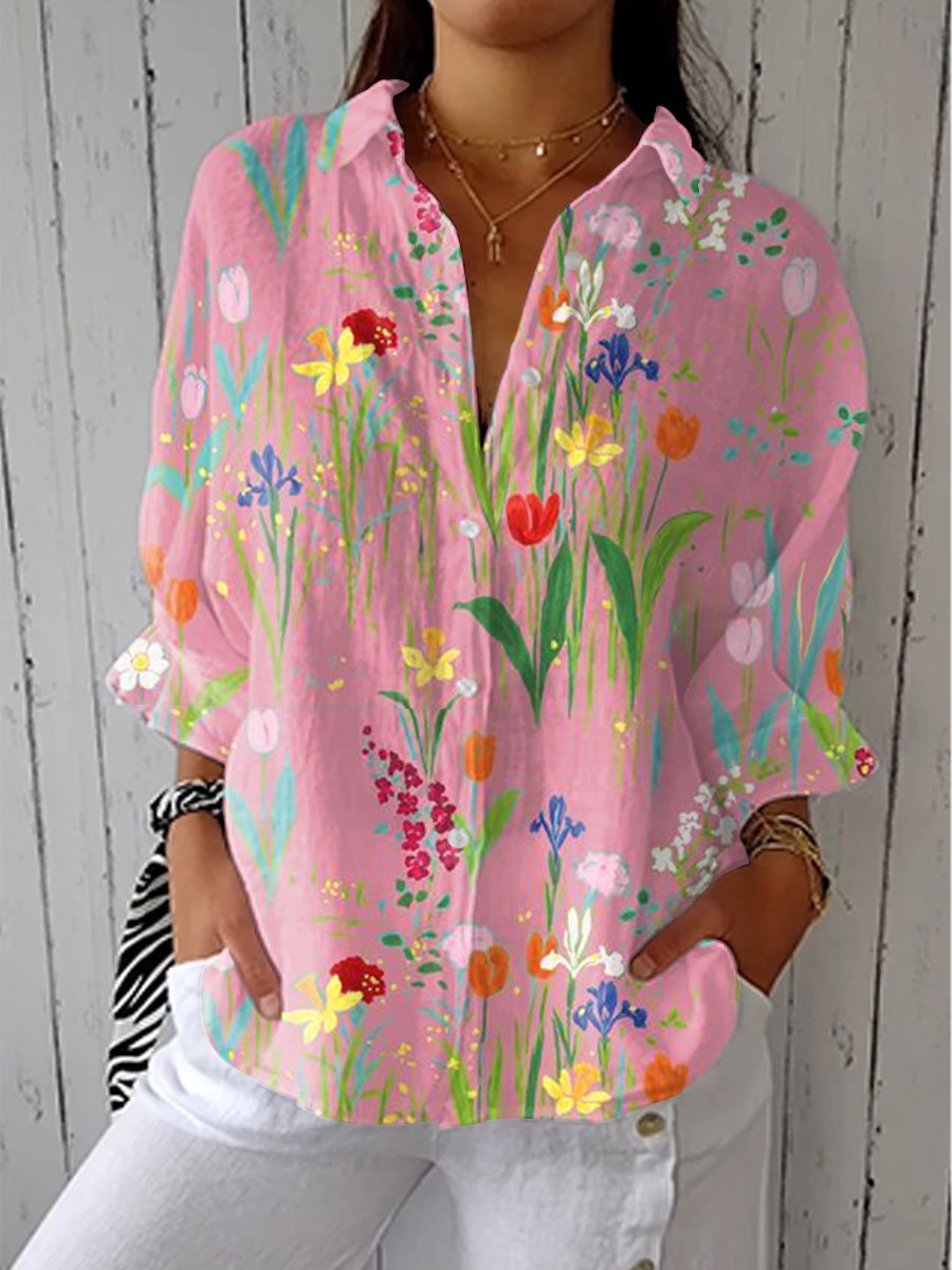Florence | Elegant Floral Button-Up Blouse