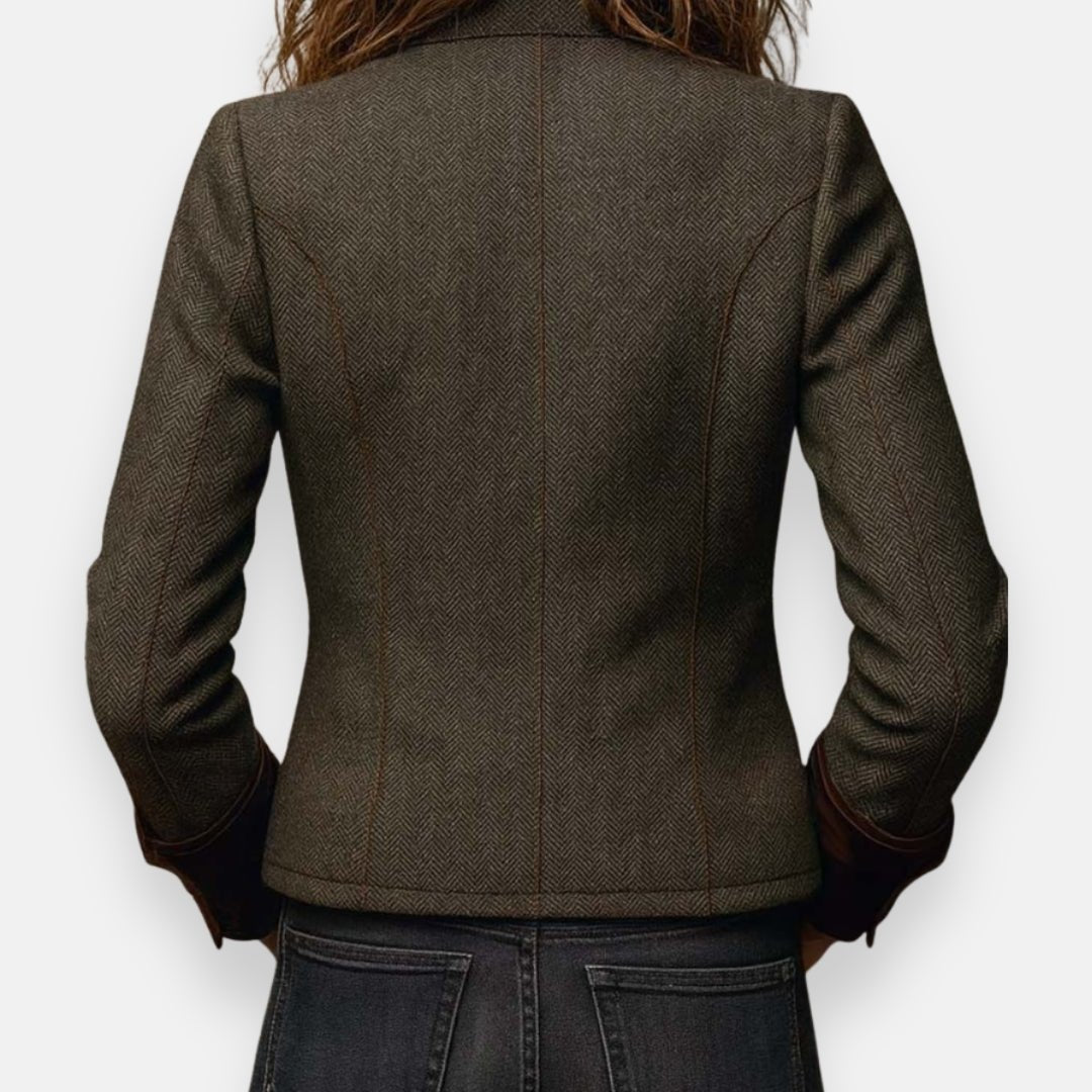 Virelle | Women's Herringbone Button Front Jacket