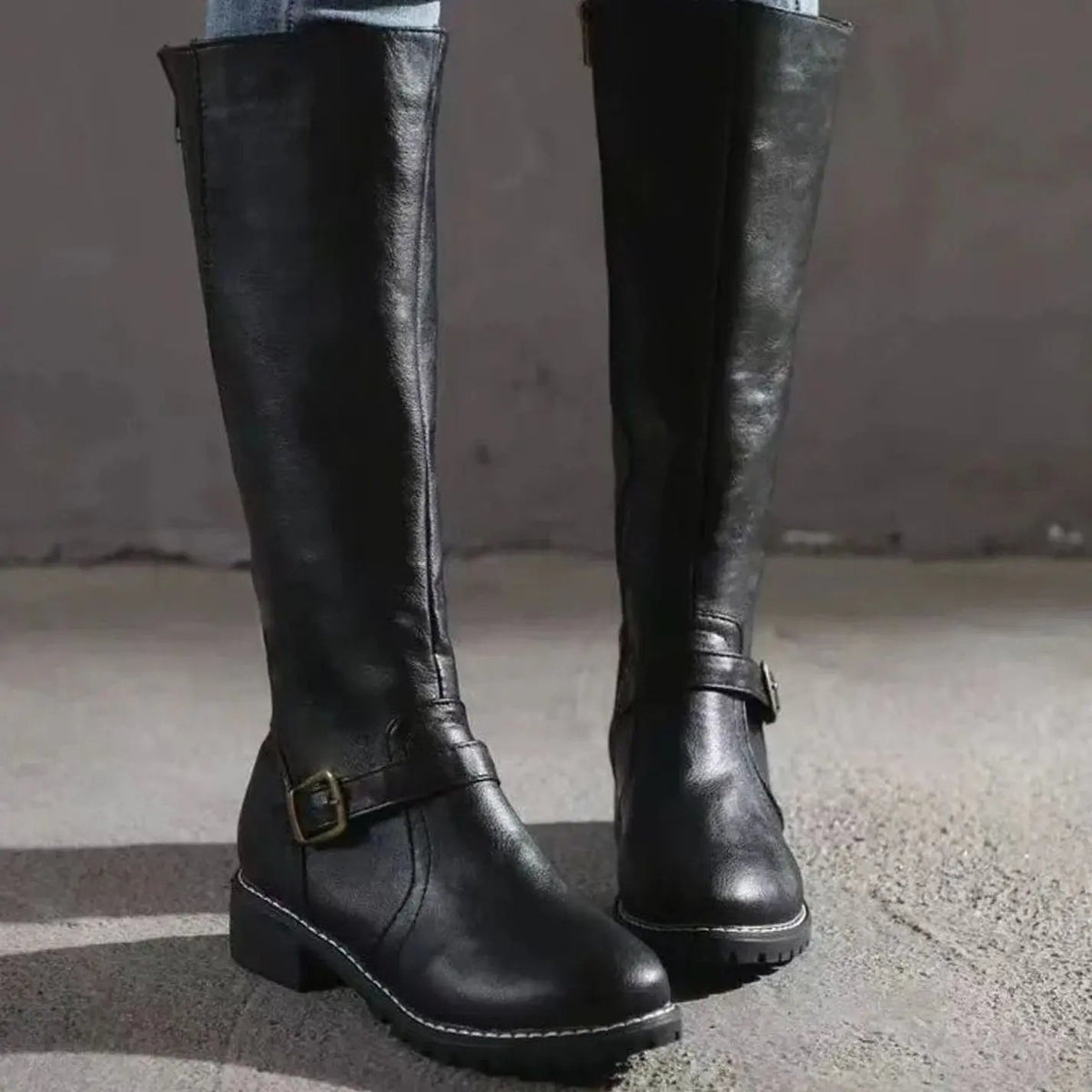 Sienna | Women's Knee-High Buckle Block Heel Boots