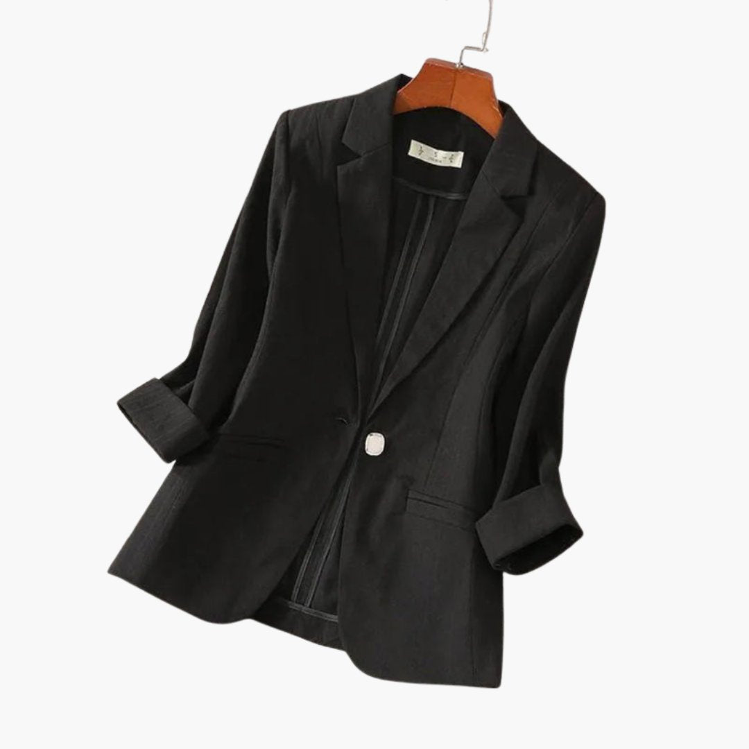 Calista | Women's Lightweight Linen-Blend 3/4-Sleeve Blazer