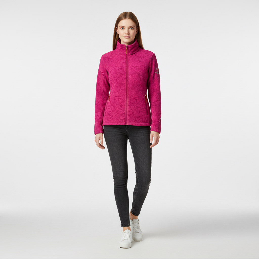 Women's Botanical Print Zip-Up Winter Jacket