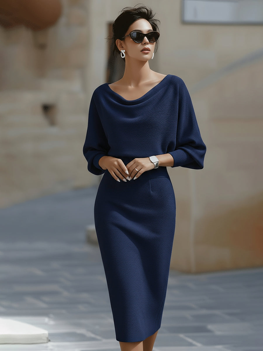 Carina | Elegant Draped Midi Dress