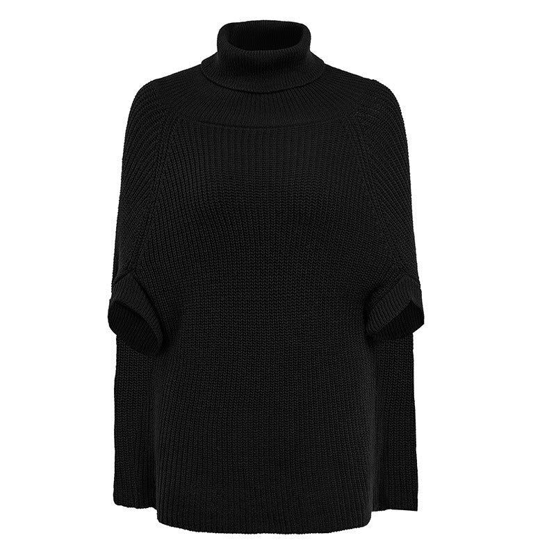 Ingrid | Cape Turtleneck Jumper with Split Sleeves