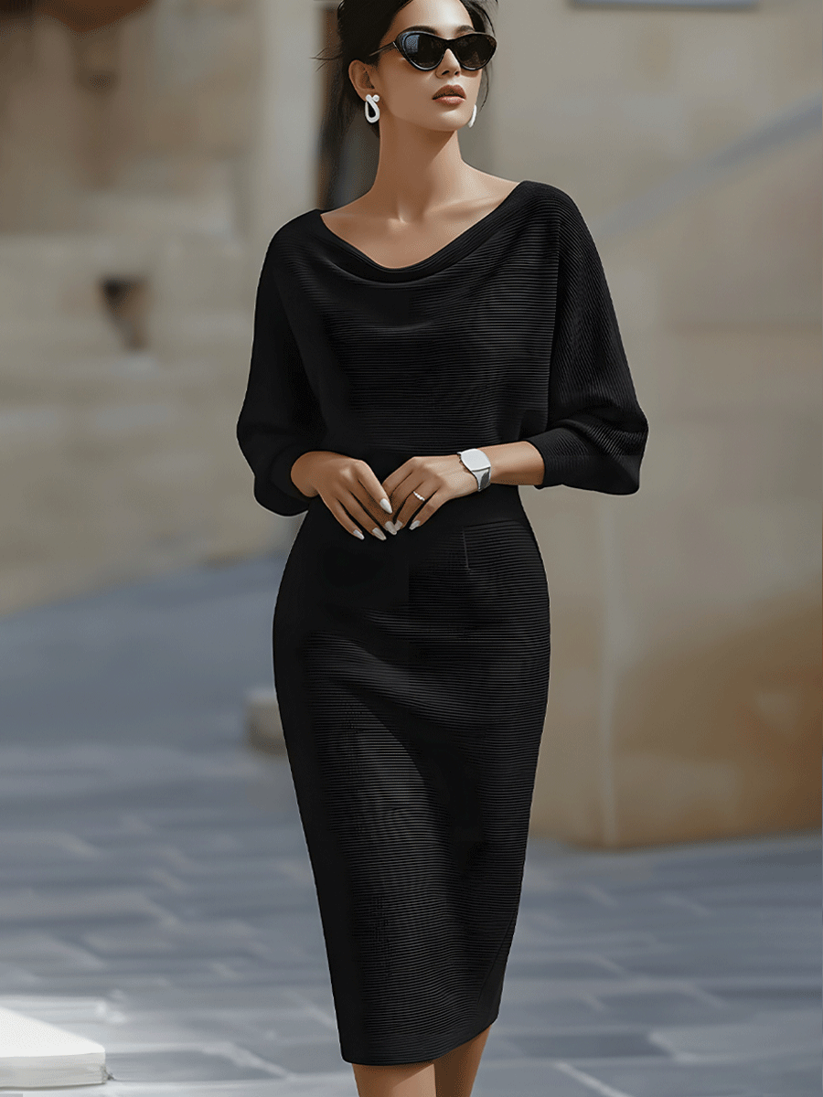Carina | Elegant Draped Midi Dress
