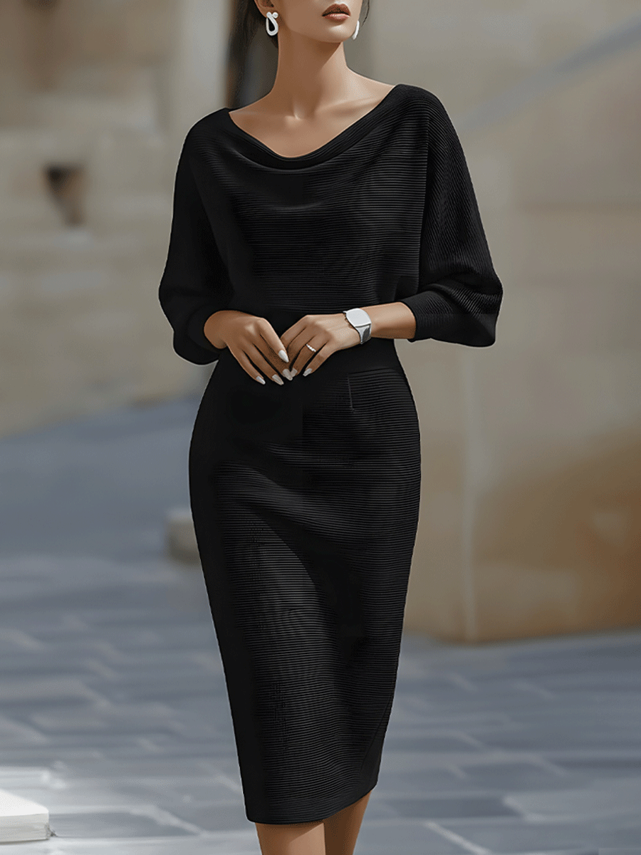 Carina | Elegant Draped Midi Dress