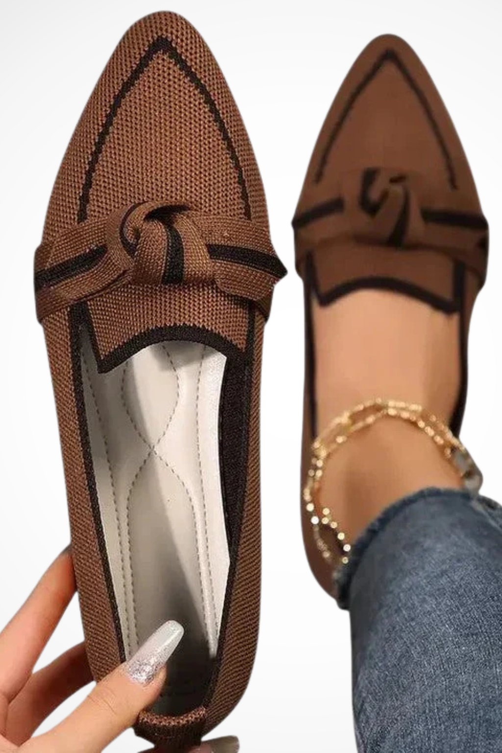 Élodiane | Women's Contrast Trim Knot Loafers