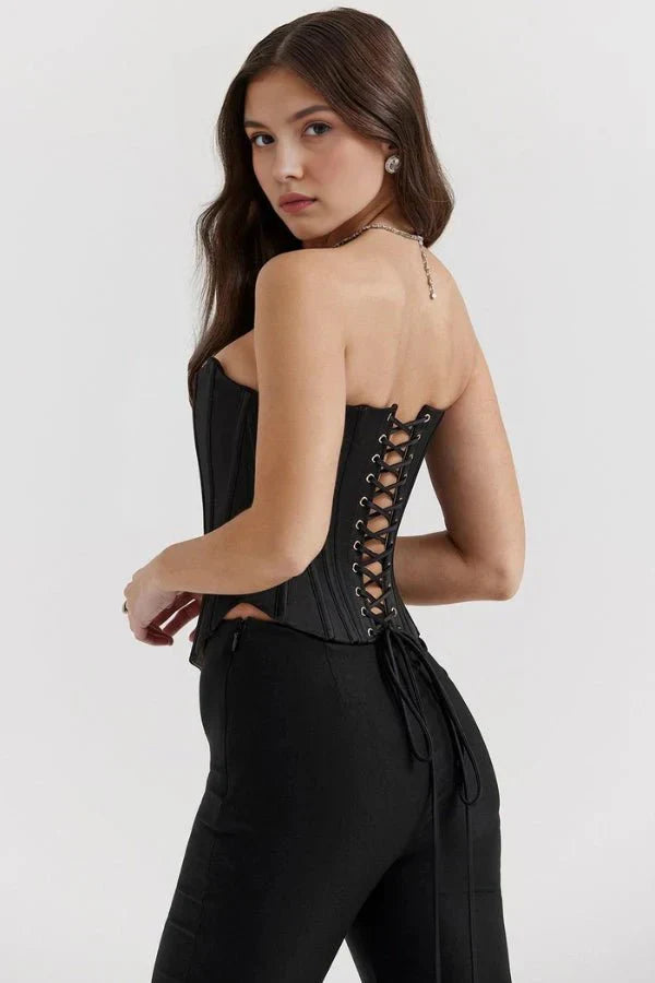 Scarlett | Satin Strapless Corset Top