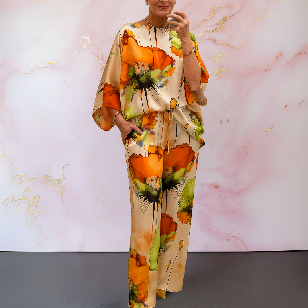 Soleira | Printed Two Piece Wide Leg Set