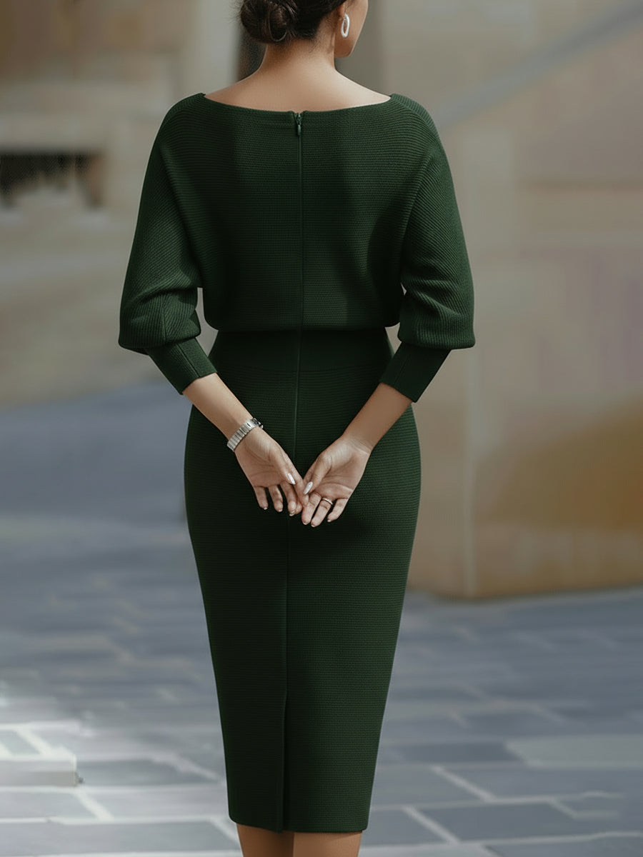 Carina | Elegant Draped Midi Dress