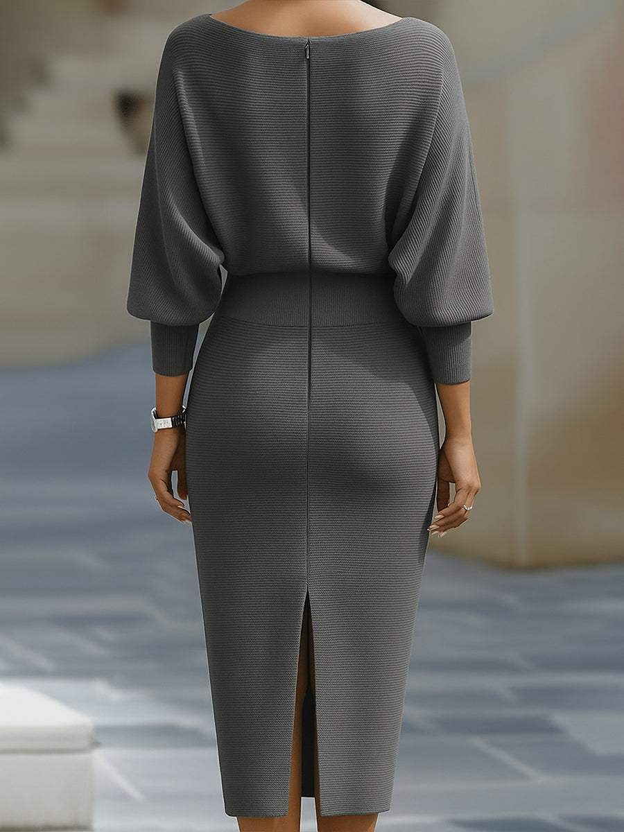 Carina | Elegant Draped Midi Dress