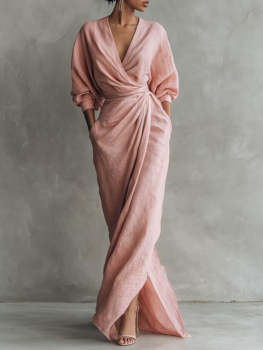Clara | Elegant Linen Blend Maxi Dress