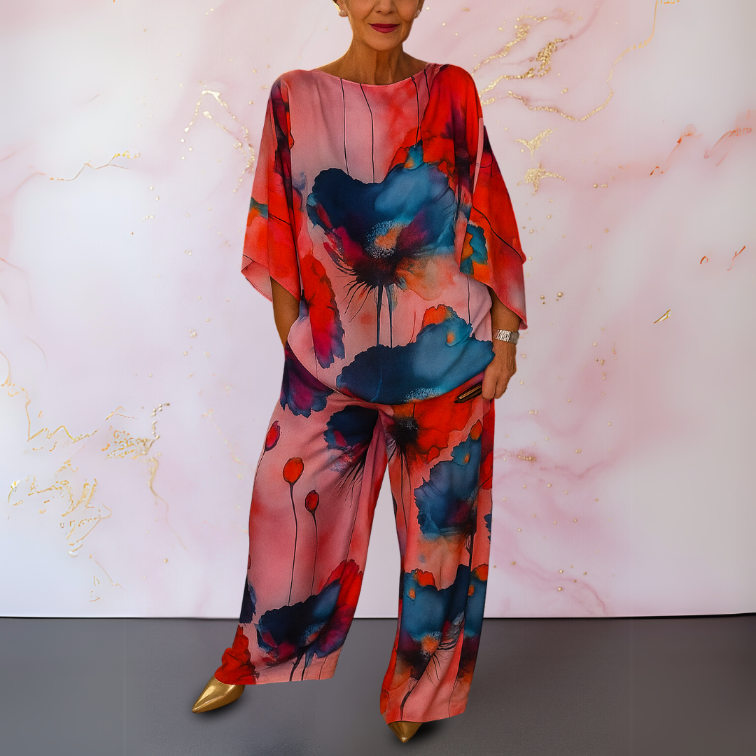 Soleira | Printed Two Piece Wide Leg Set
