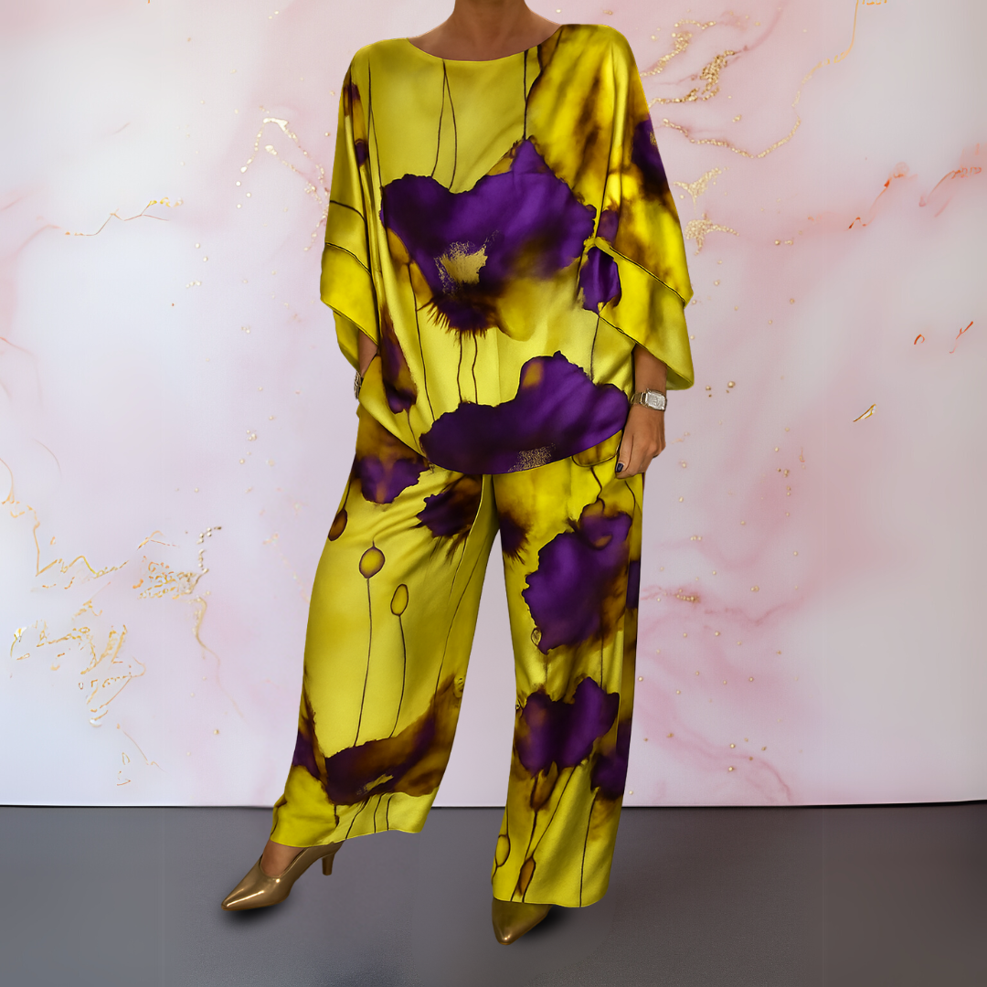 Soleira | Printed Two Piece Wide Leg Set