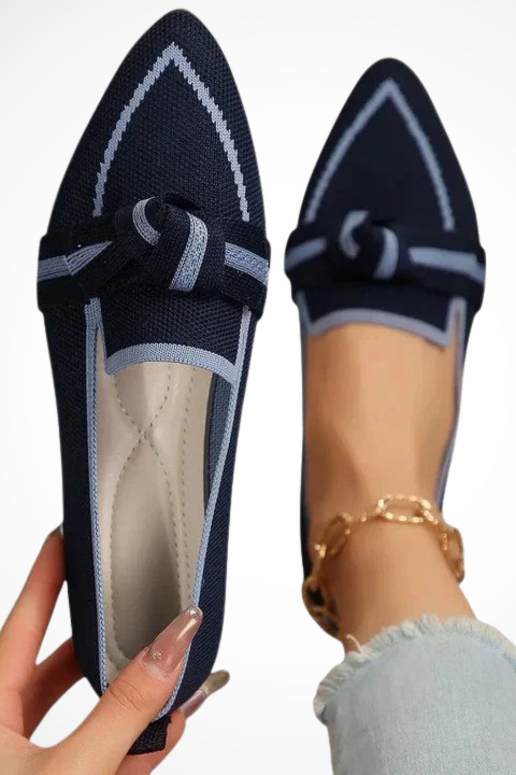 Élodiane | Women's Contrast Trim Knot Loafers