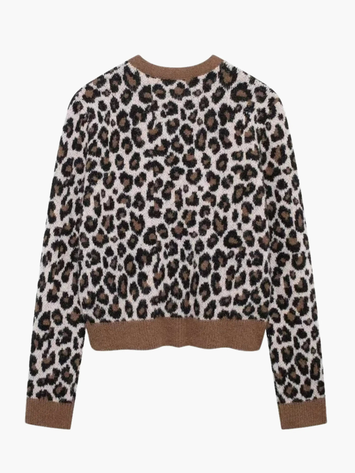 Women's Leopard Print Knit Cardigan | Button Front