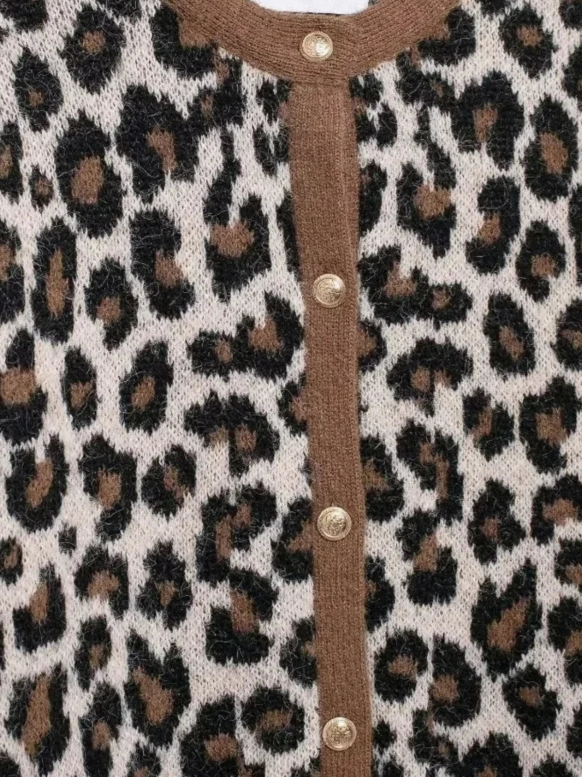 Women's Leopard Print Knit Cardigan | Button Front