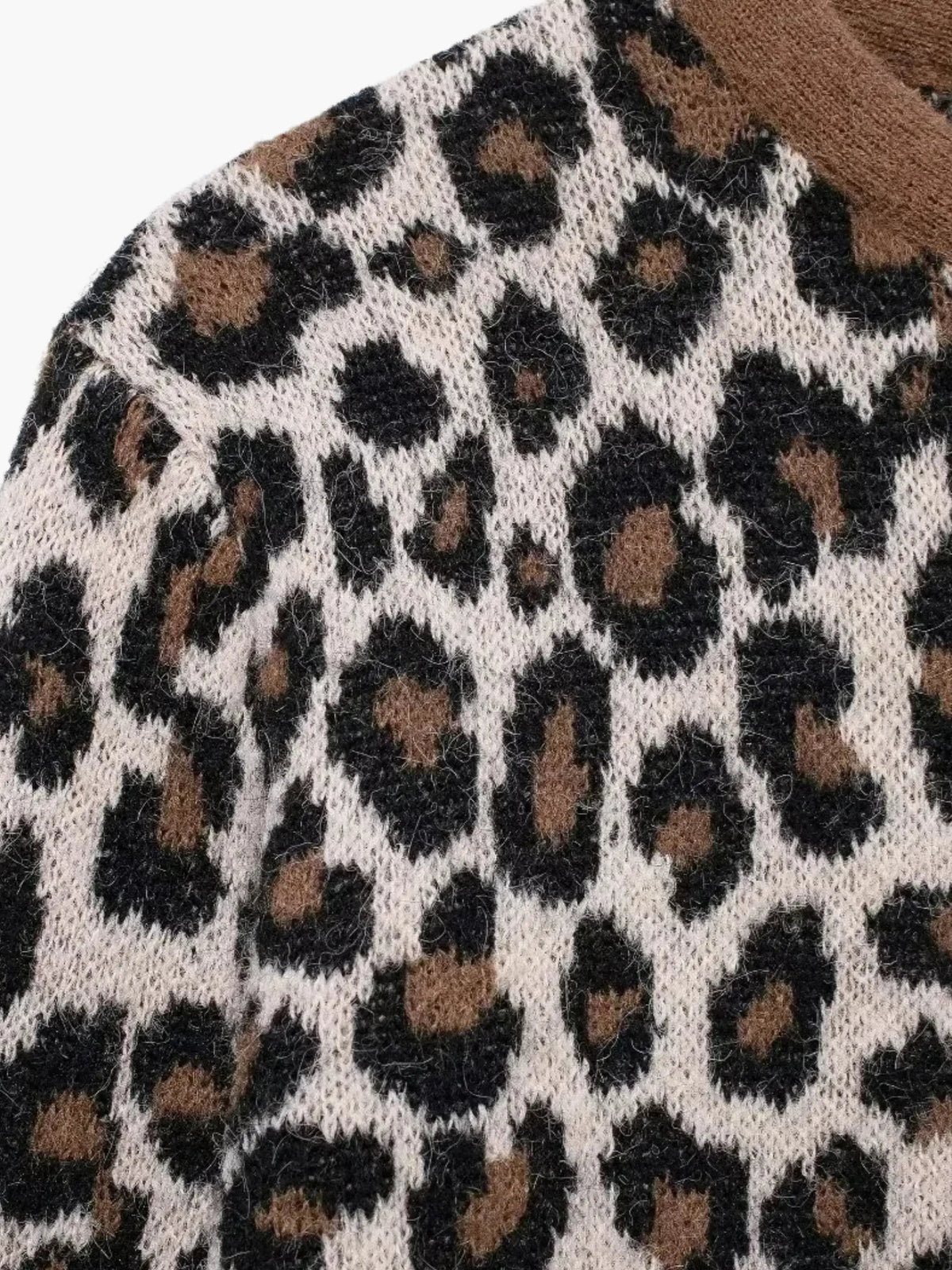 Women's Leopard Print Knit Cardigan | Button Front