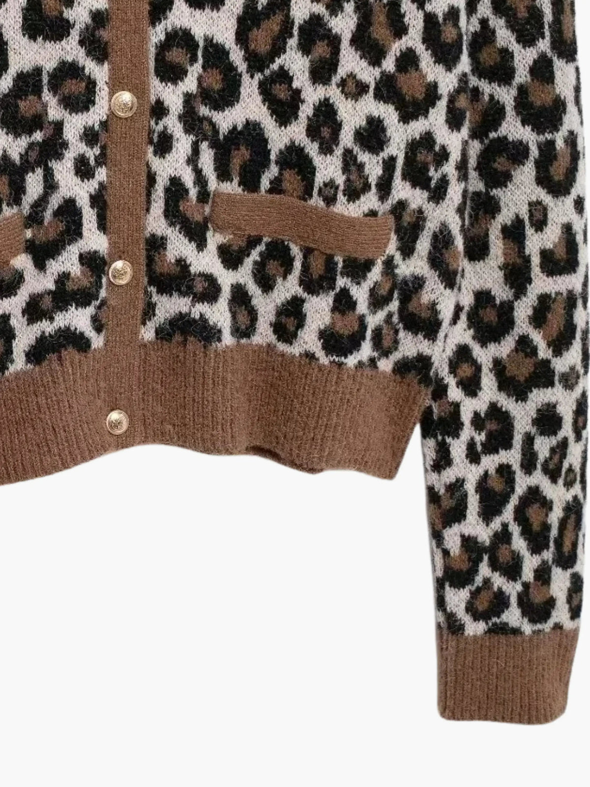 Women's Leopard Print Knit Cardigan | Button Front