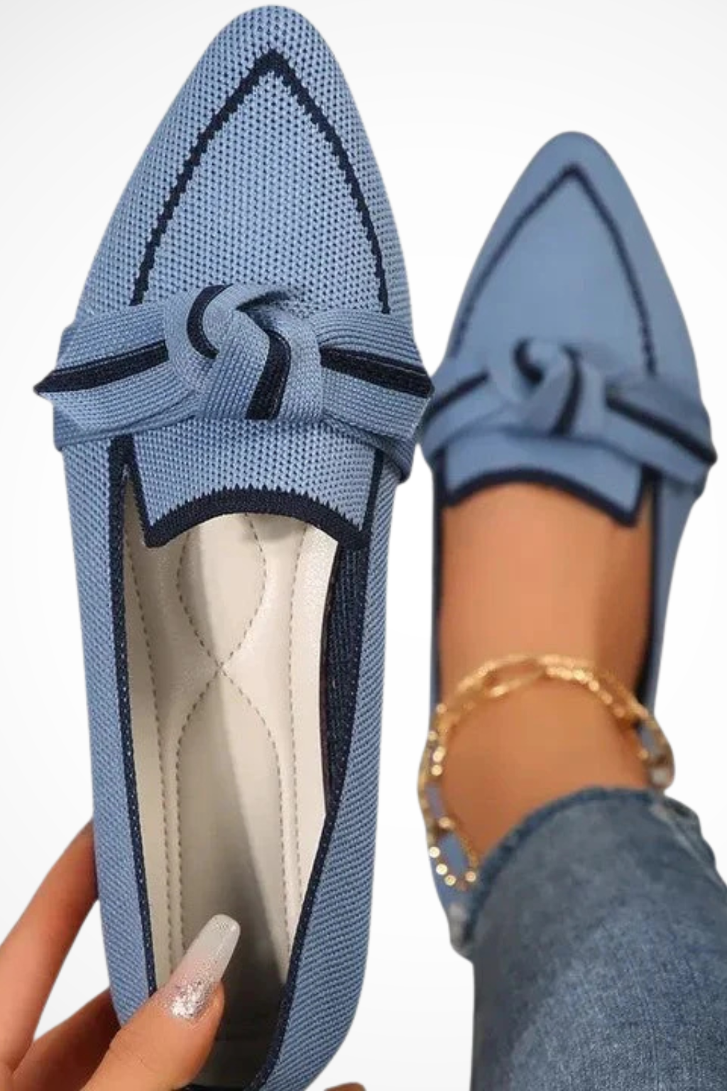 Élodiane | Women's Contrast Trim Knot Loafers